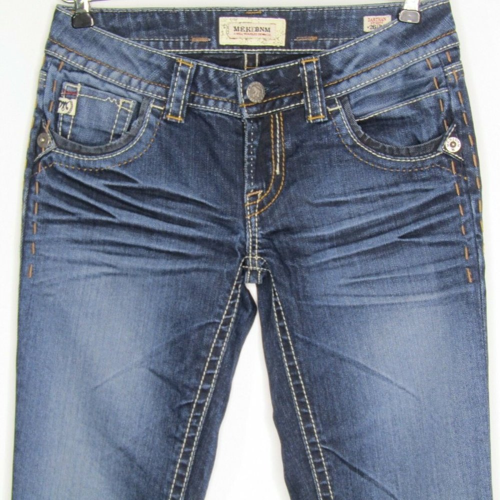 Mek Usa Bnm Women's Blue Jeans Darthan Straight Size 26/34